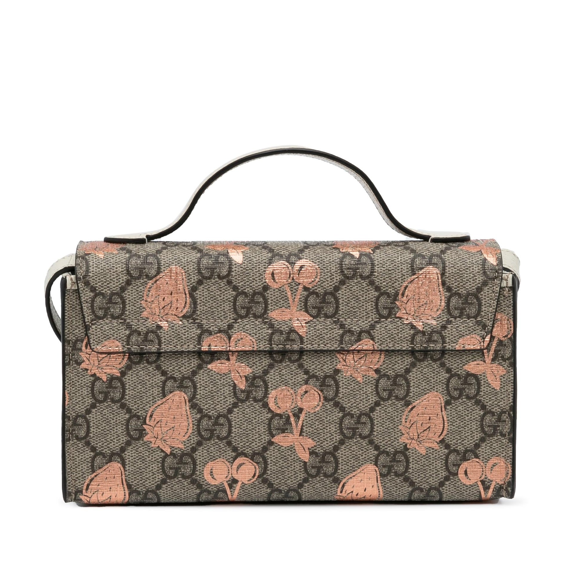 Gucci Mini GG Supreme Berry Padlock Satchel (SHG-0xk6RT)