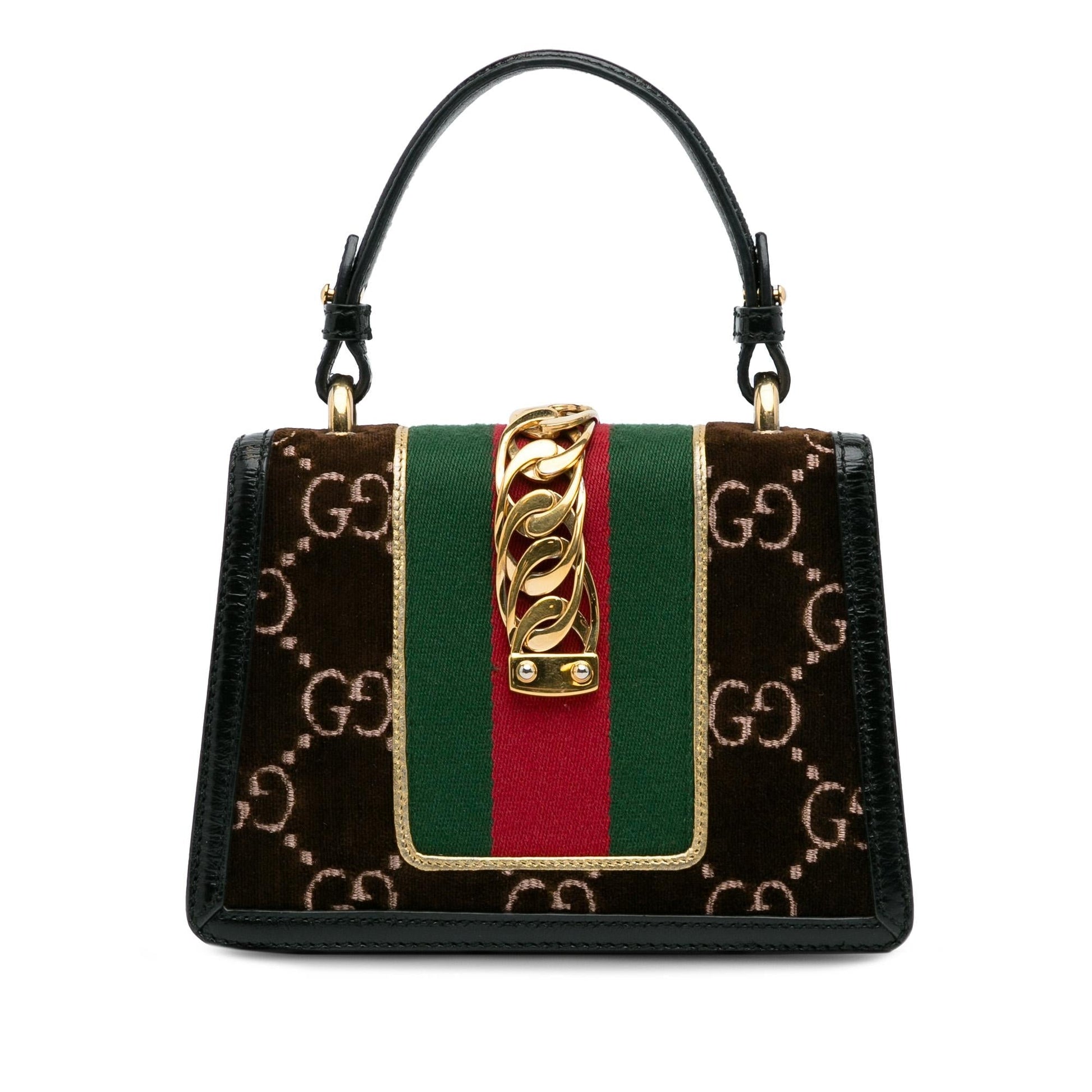 Gucci Mini GG Velvet Sylvie Satchel (SHG-f0os8k)