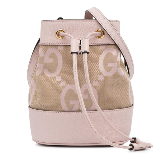 Gucci Mini Jumbo GG Canvas Ophidia Bucket Bag (SHG-7iNxcN)