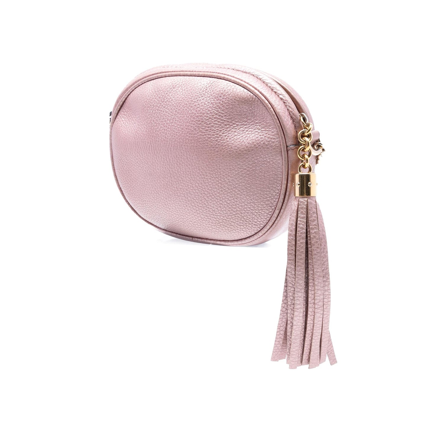 Gucci Mini Metallic Pebbled Calfskin Soho Chain Crossbody
