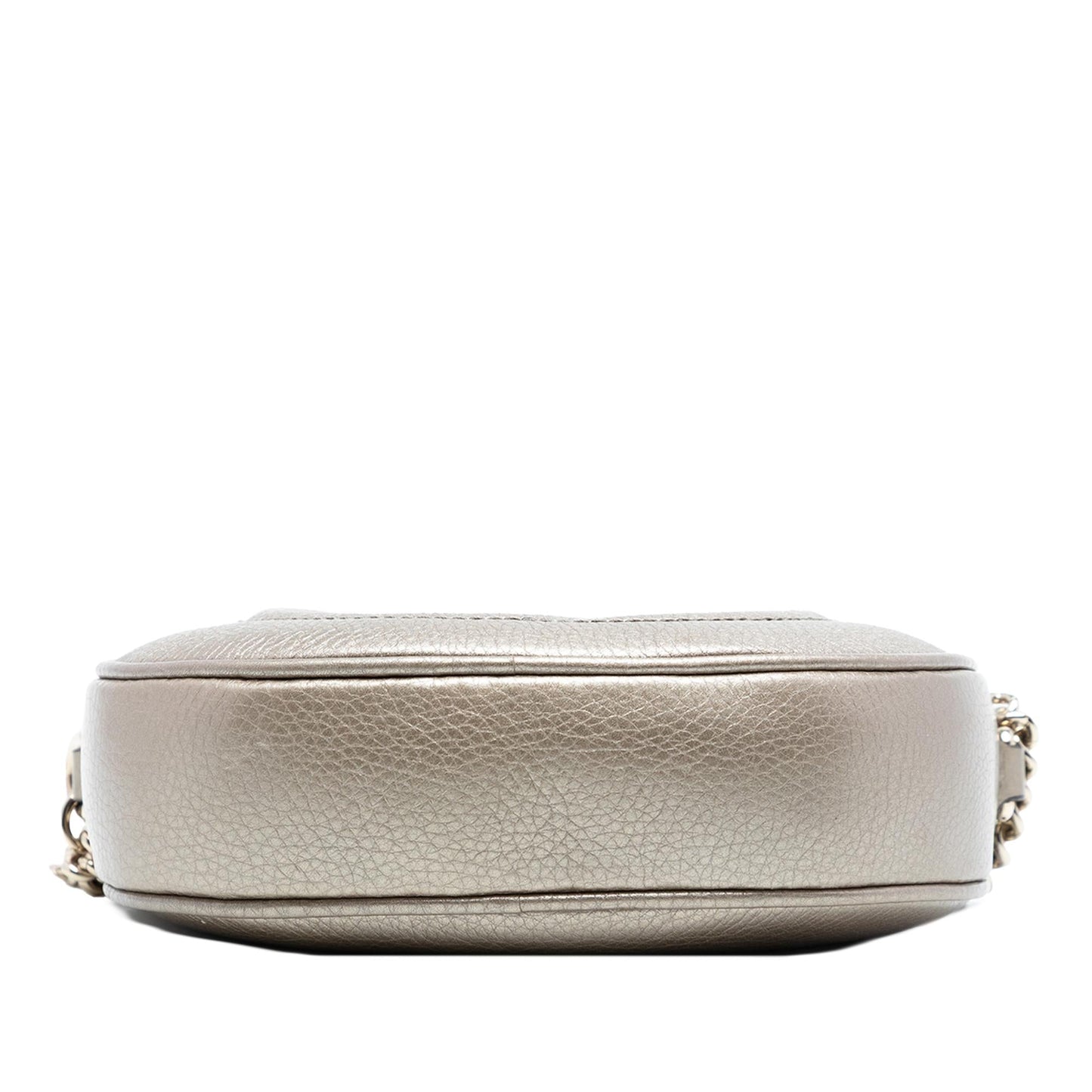 Gucci Mini Metallic Pebbled Calfskin Soho Chain Crossbody