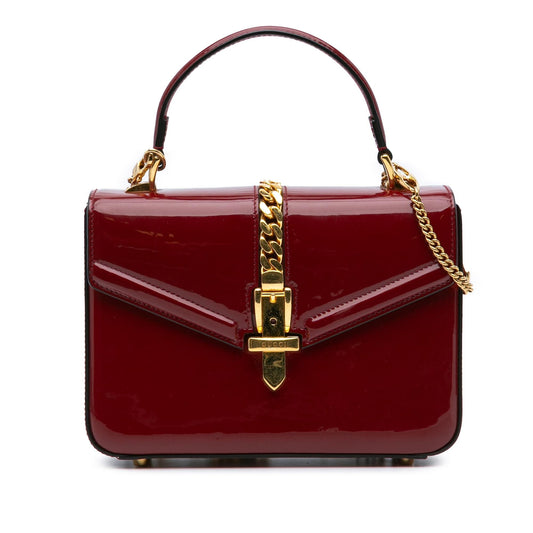 Gucci Mini Patent Sylvie 1969 Top Handle Bag