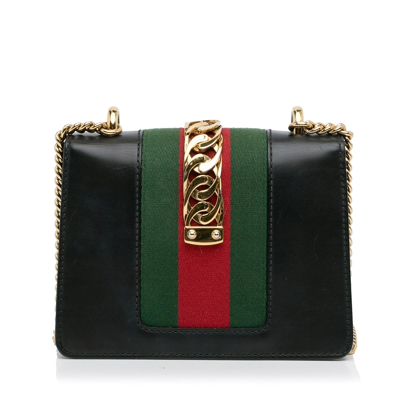 Gucci Mini Sylvie Leather Chain Crossbody Bag (SHG-Rb9ccQ)