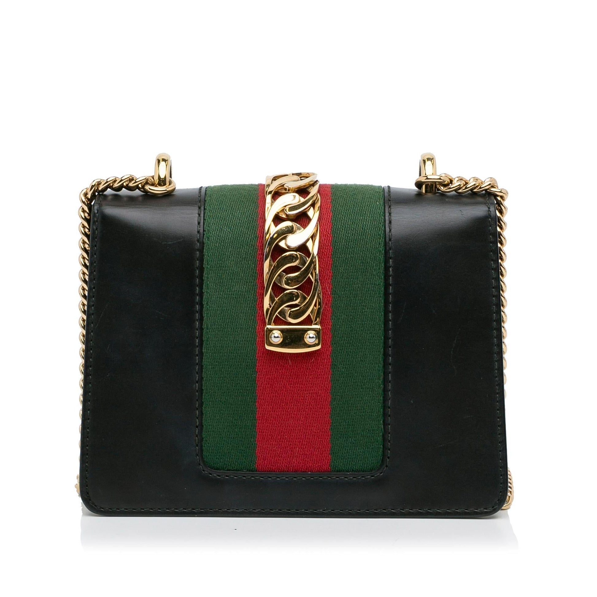 Gucci Mini Sylvie Leather Chain Crossbody Bag (SHG-Rb9ccQ)