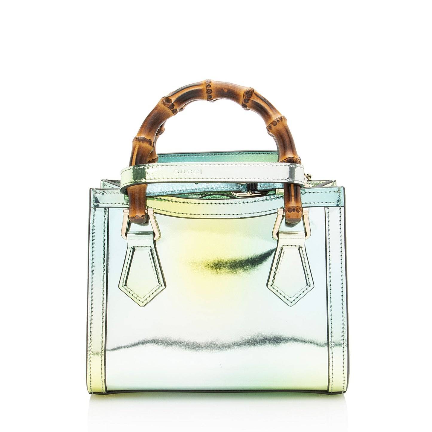 Gucci Mirrored Leather Bamboo Diana Mini Tote