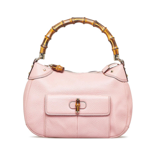 Gucci Nailhead Bamboo Handbag (SHG-InJ5MJ)