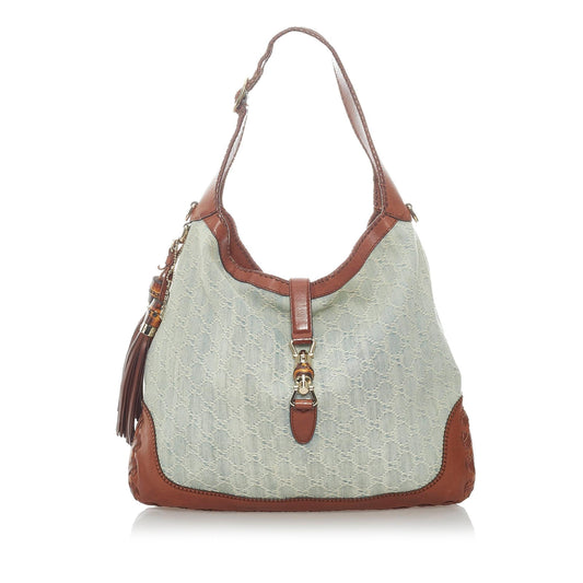 Gucci New Jackie Denim Tassel Shoulder Bag (SHG-32043)