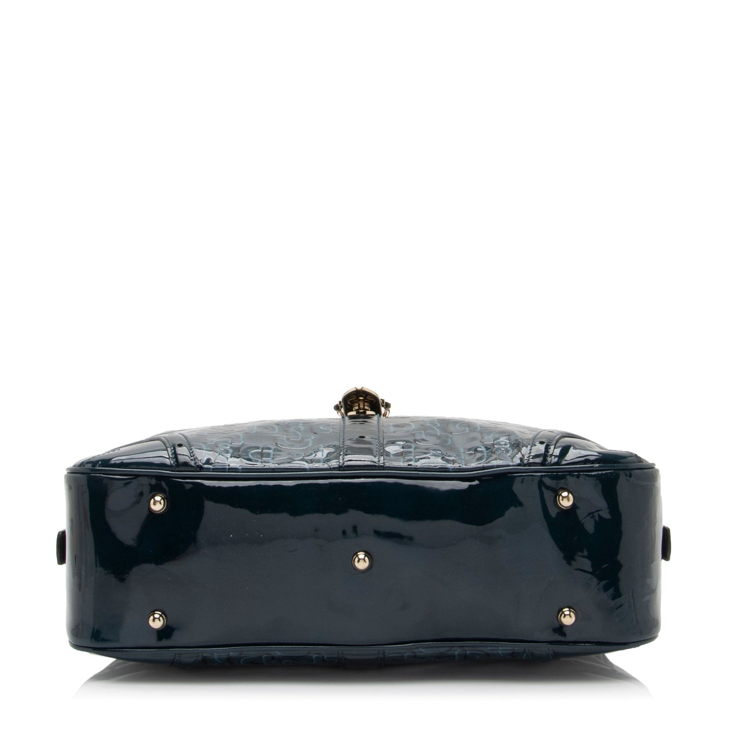 Gucci Embossed Horsebit Patent Leather Satchel