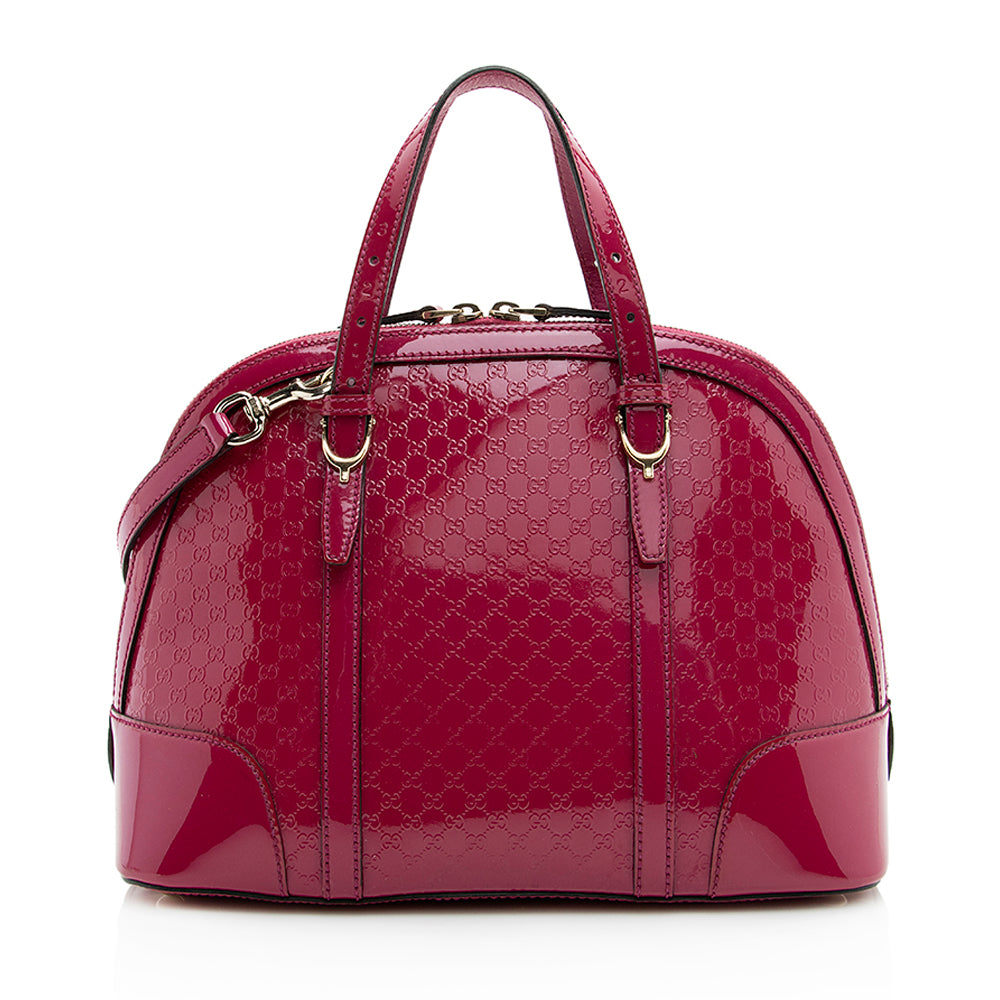 Gucci Guccissima Leather Patent Leather Satchel