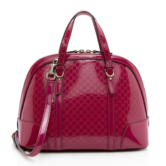 Gucci Guccissima Leather Patent Leather Satchel