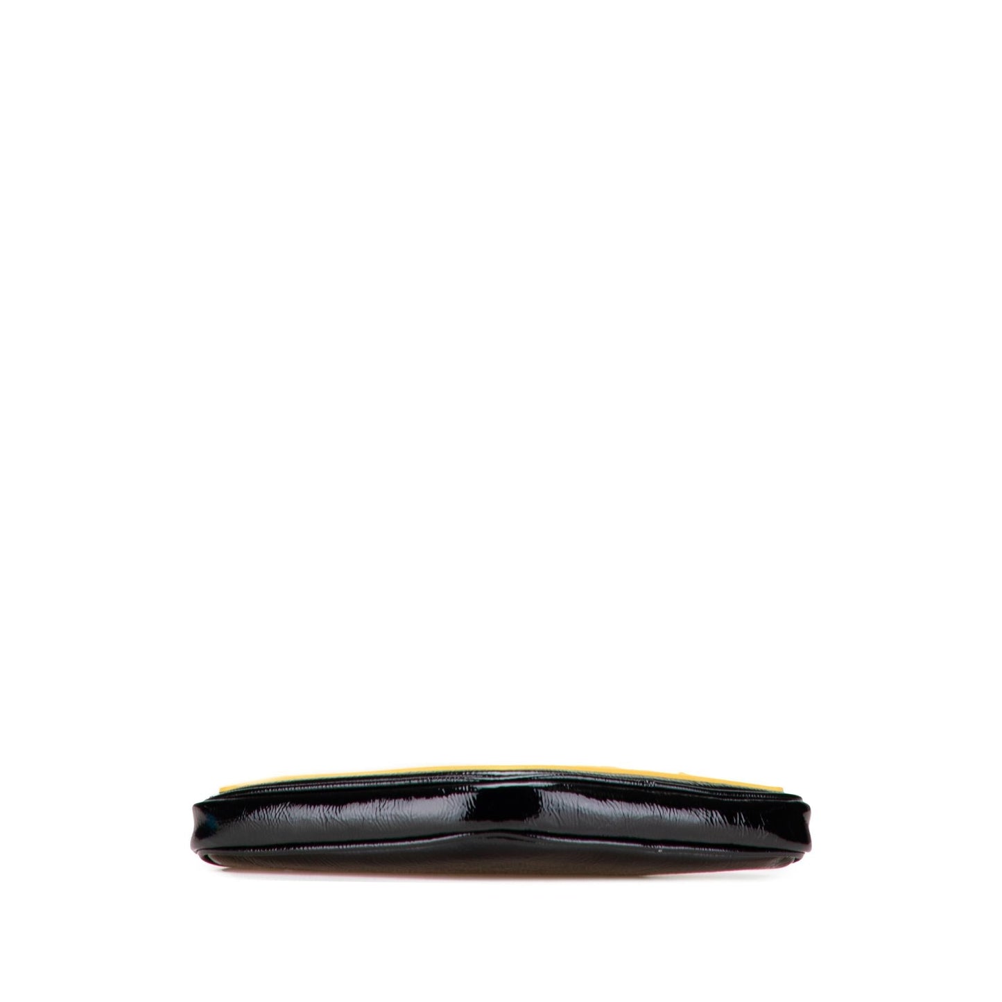 Gucci Patent and Rubber Game Patch Logo Wristlet Bag