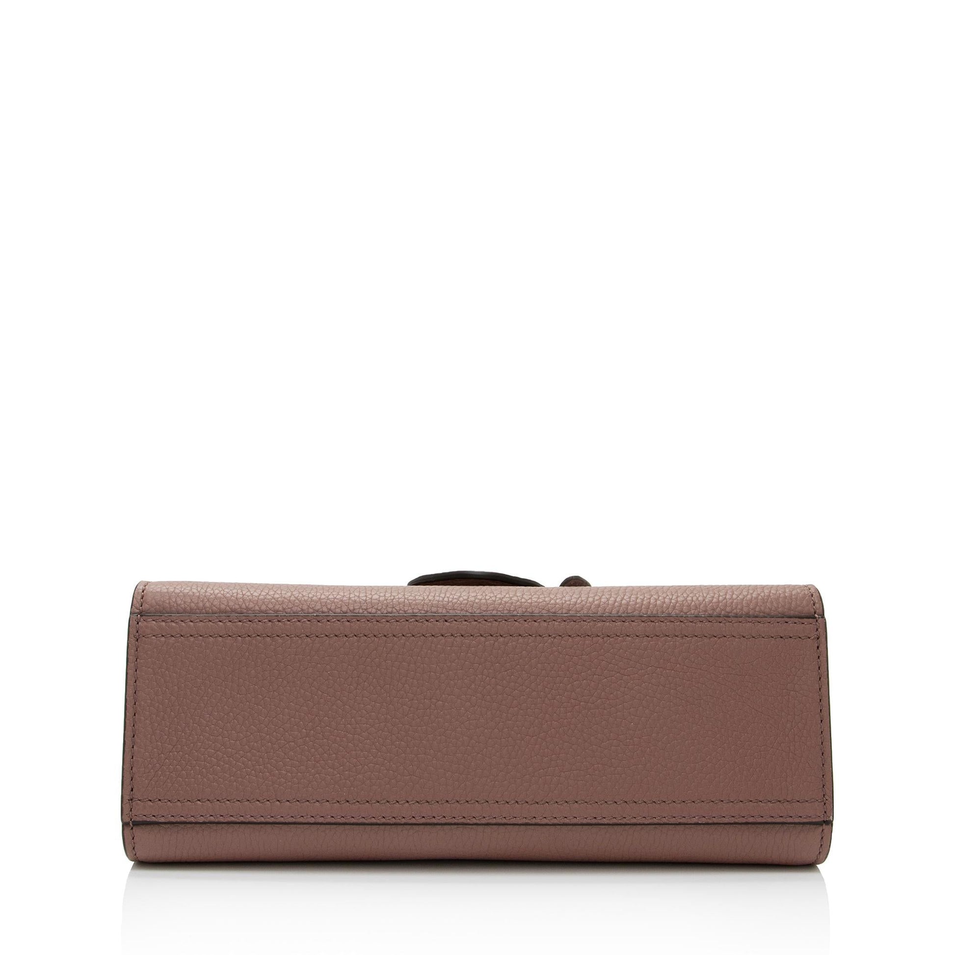 Gucci Pebbled Leather GG Marmont Top Handle Mini Shoulder Bag (SHF-1GP6PA)