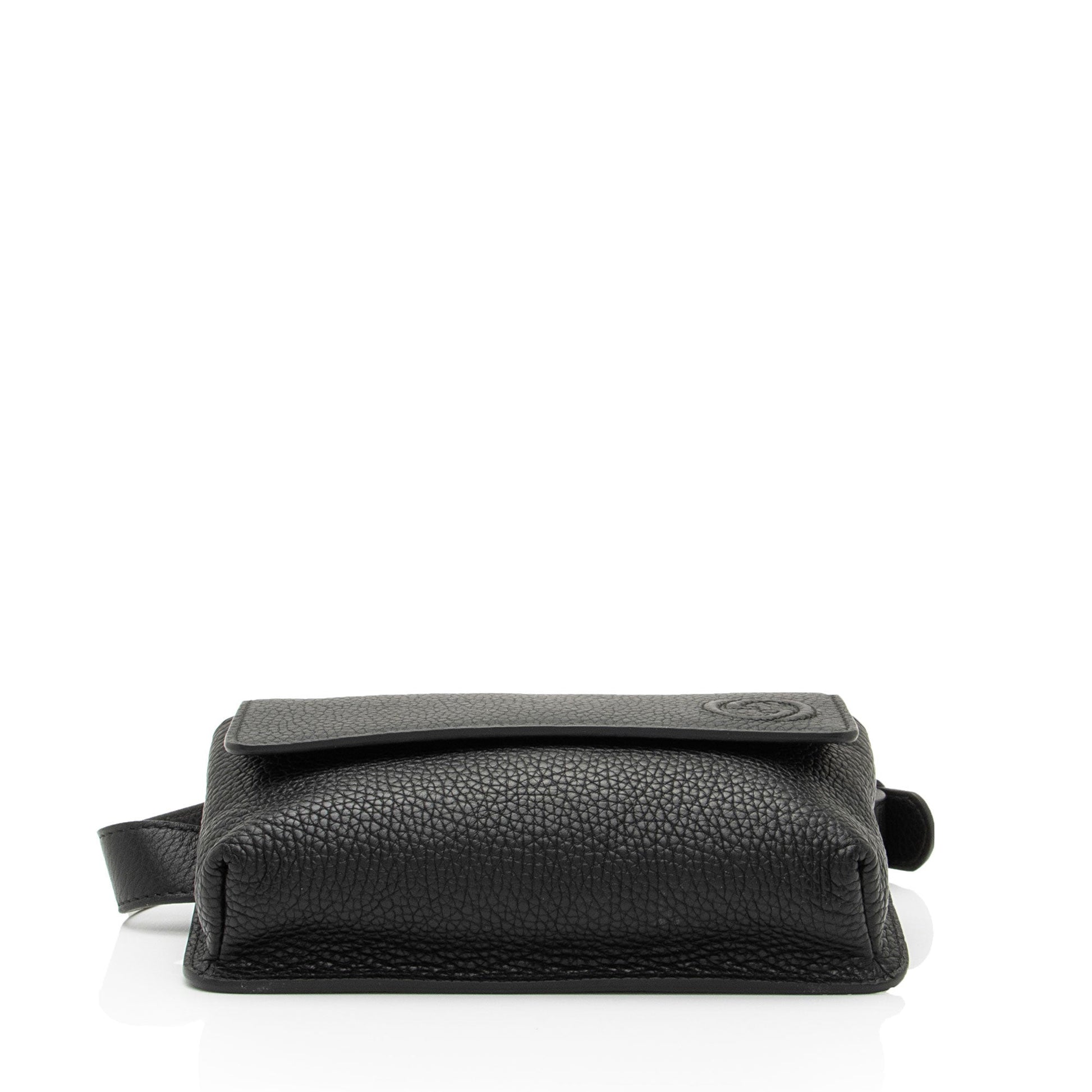 Gucci Pebbled Leather Soho Flap Belt Bag (SHF-Q9D7sL)