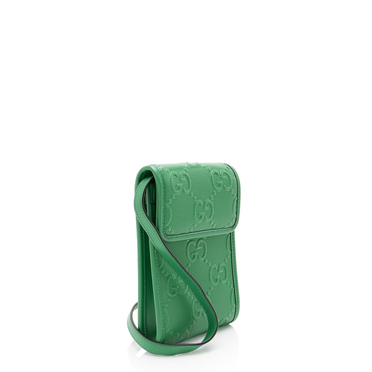Gucci Perforated GG Embossed Leather Mini Flap Crossbody