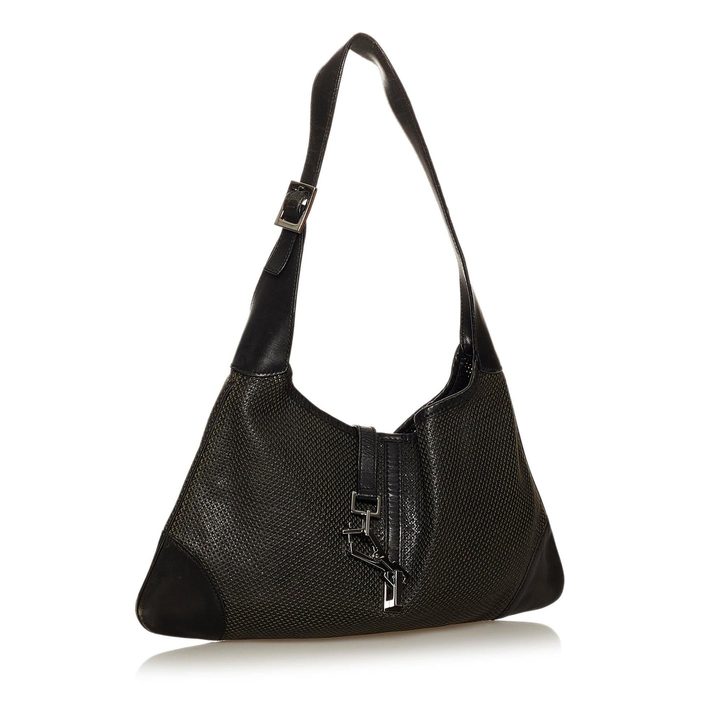 Gucci Perforated Jackie Leather Shoulder Bag (SHG-28887)