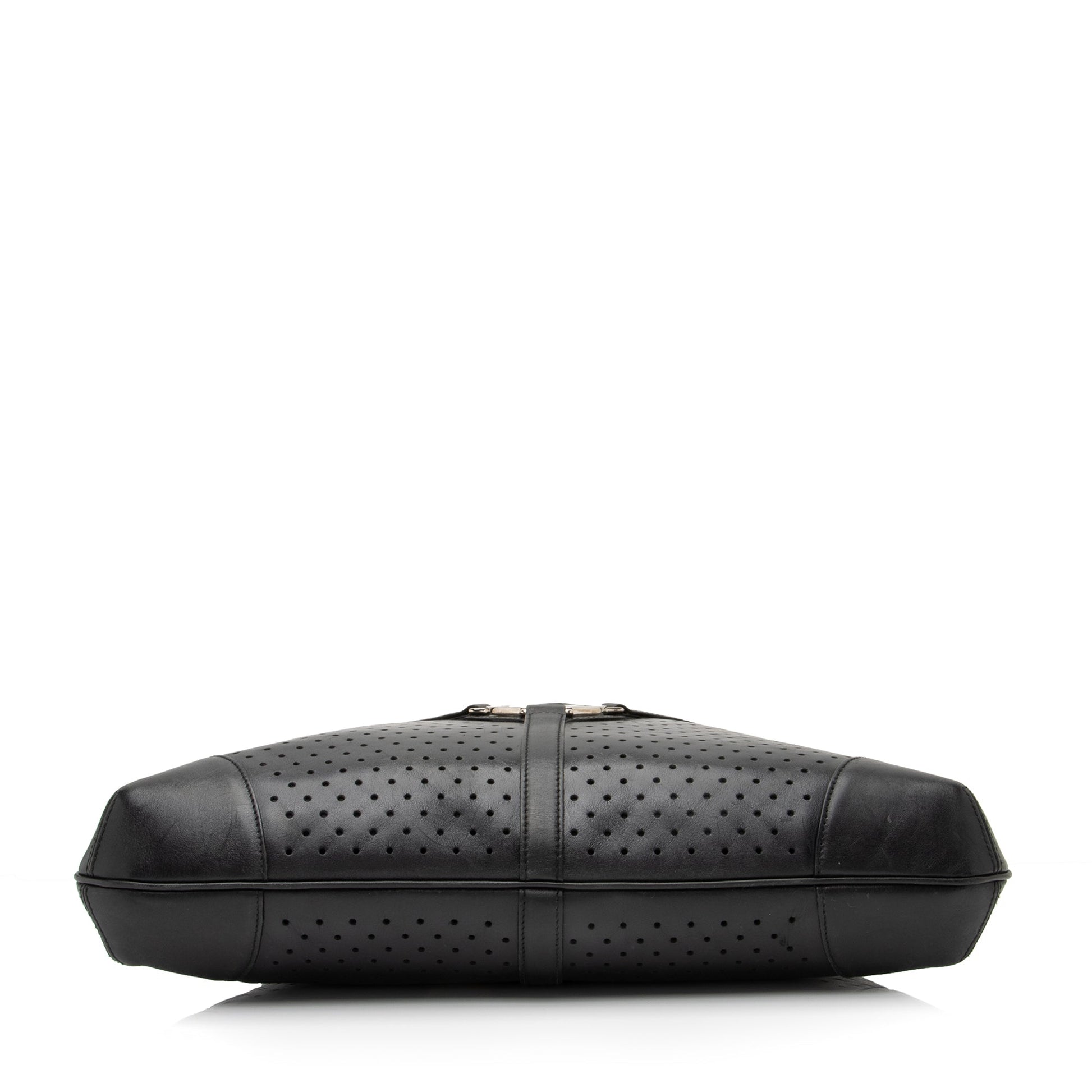 Gucci Perforated Leather Interlocking G Reins Satchel (SHF-23526)