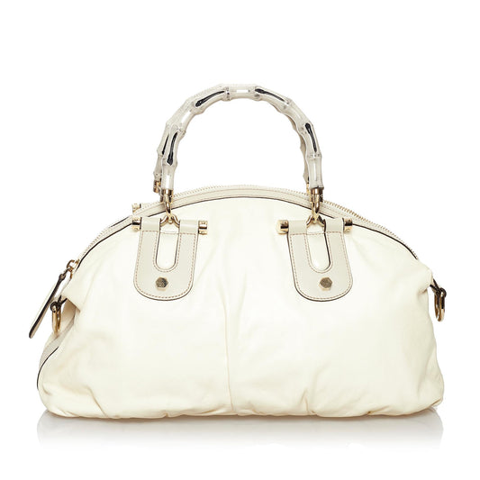 Gucci Pop Bamboo Leather Satchel (SHG-30966)