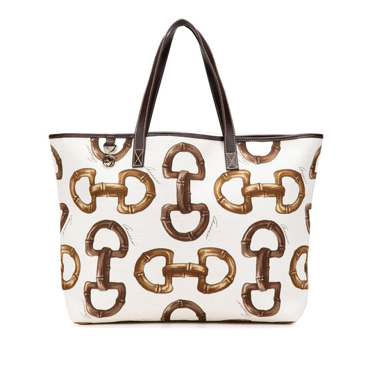 Gucci Printed Canvas Horsebit Tote