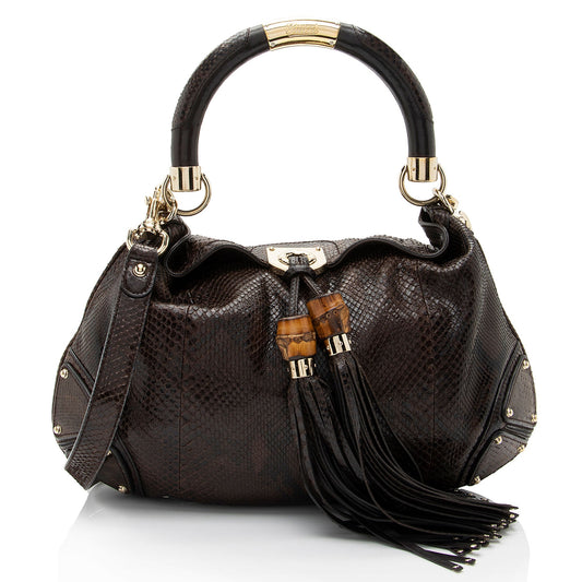 Gucci Python Medium Indy Satchel (SHF-o6MQCe)