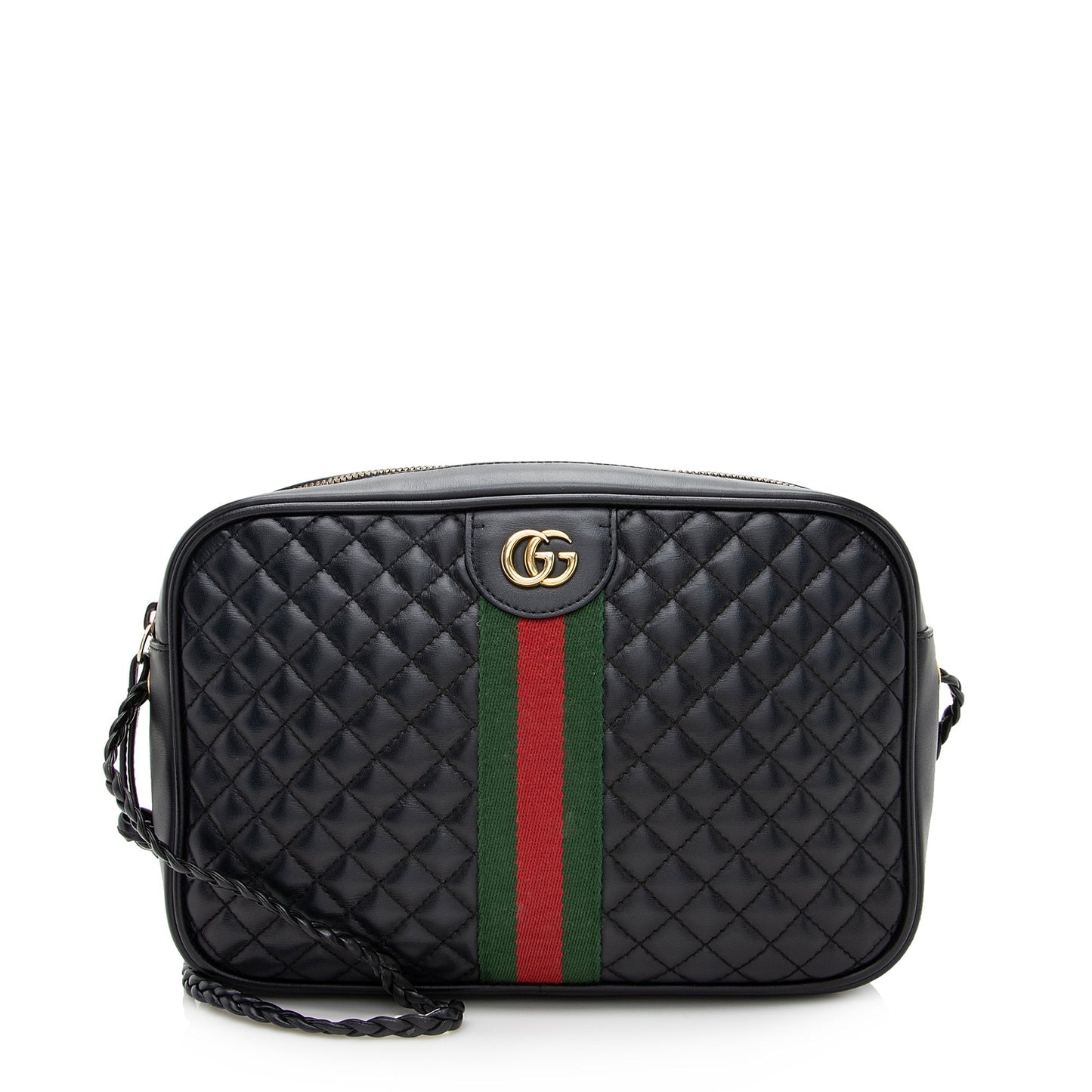 Gucci Quilted Leather Web Trapuntata Small Shoulder Bag - FINAL Sale (SHF-22403)