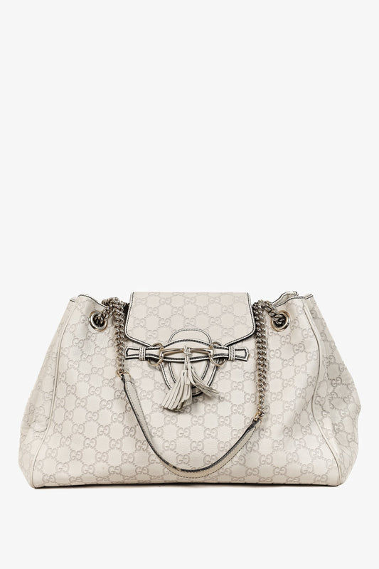 Gucci Lou Monogram Chain Leather Shoulder Bag