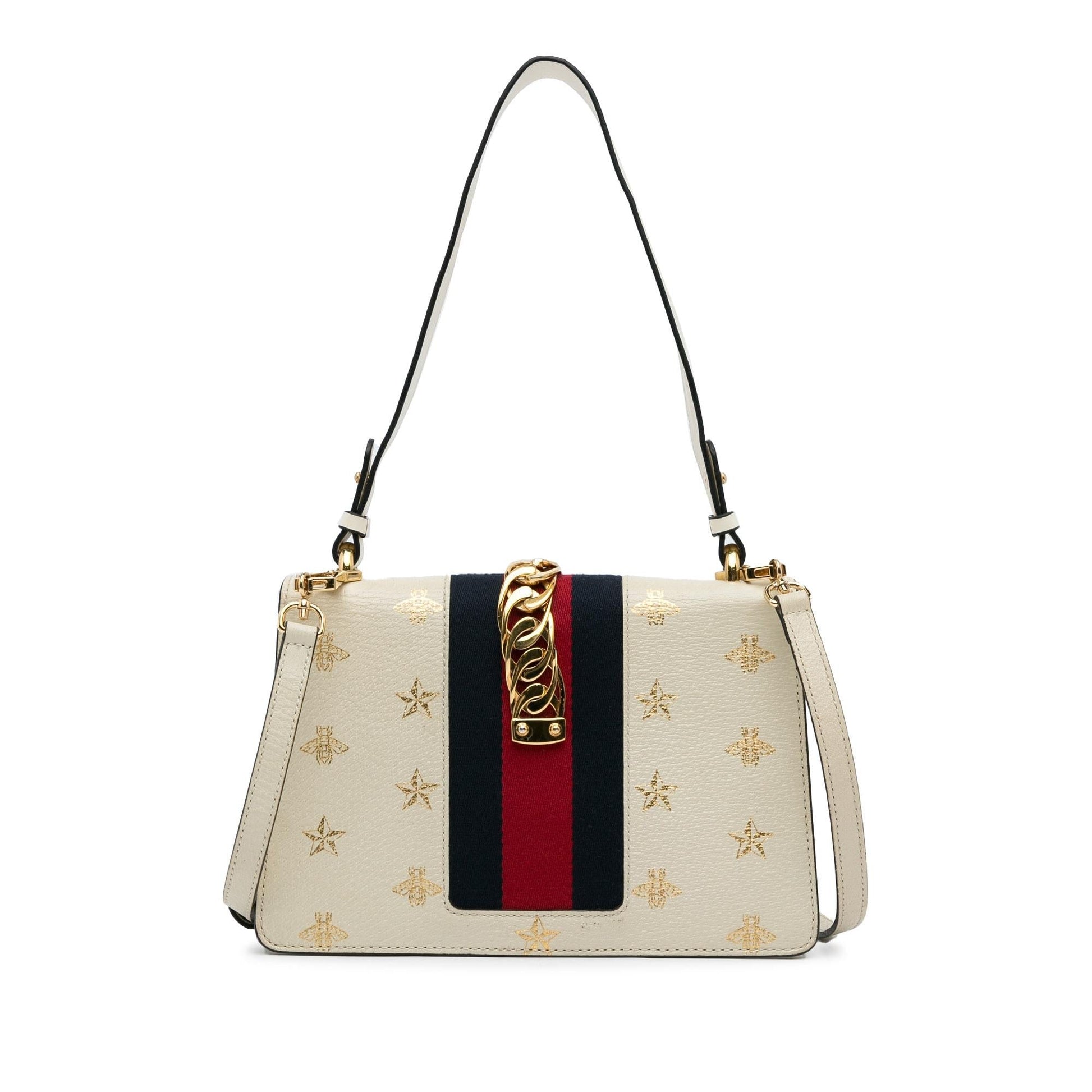 Gucci Small Bee Star Sylvie Satchel (SHG-3HcVoI)