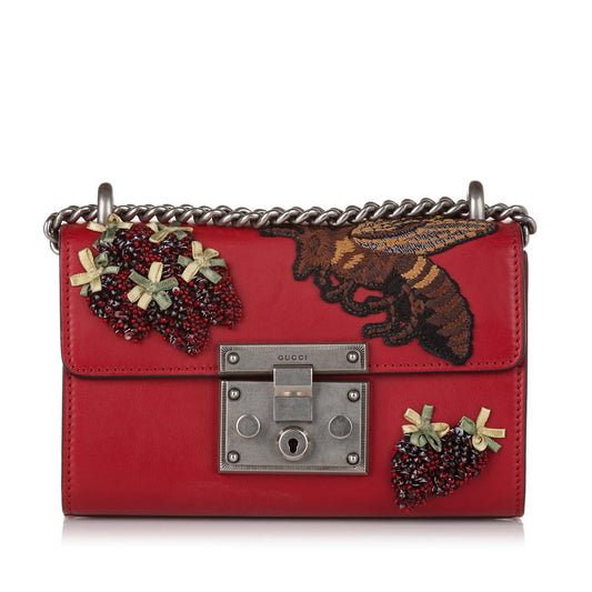 Gucci Small Embroidered Padlock Crossbody (SHG-BxKVG5)