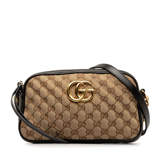 Gucci Small GG Canvas Marmont Matelasse Camera Bag (SHG-8k8jfb)