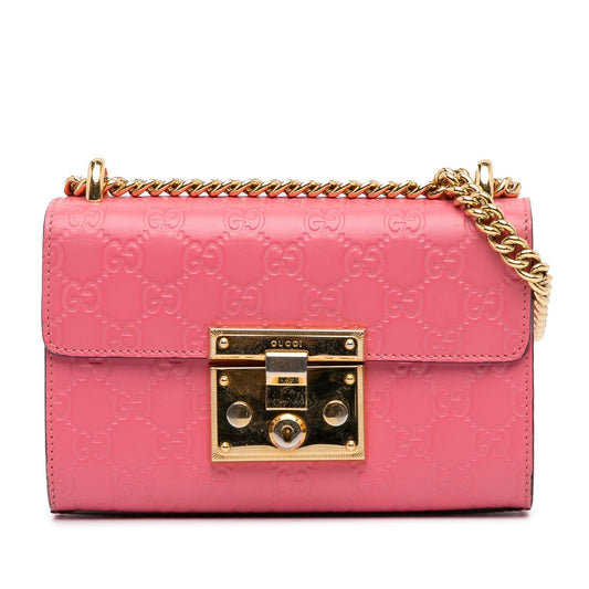 Gucci Small Guccissima Padlock Crossbody Bag (SHG-1P2MX2)