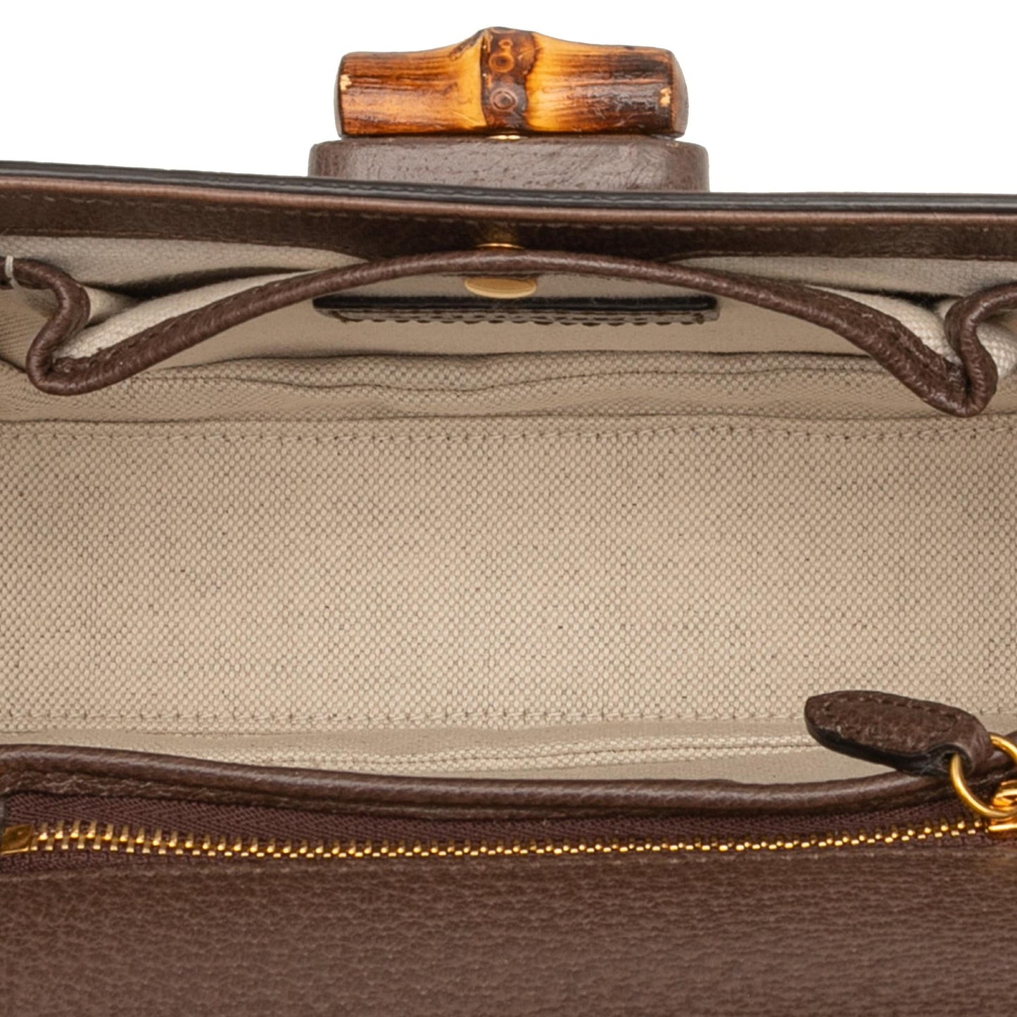Gucci Small Jumbo GG Canvas Bamboo 1947 Top Handle Bag