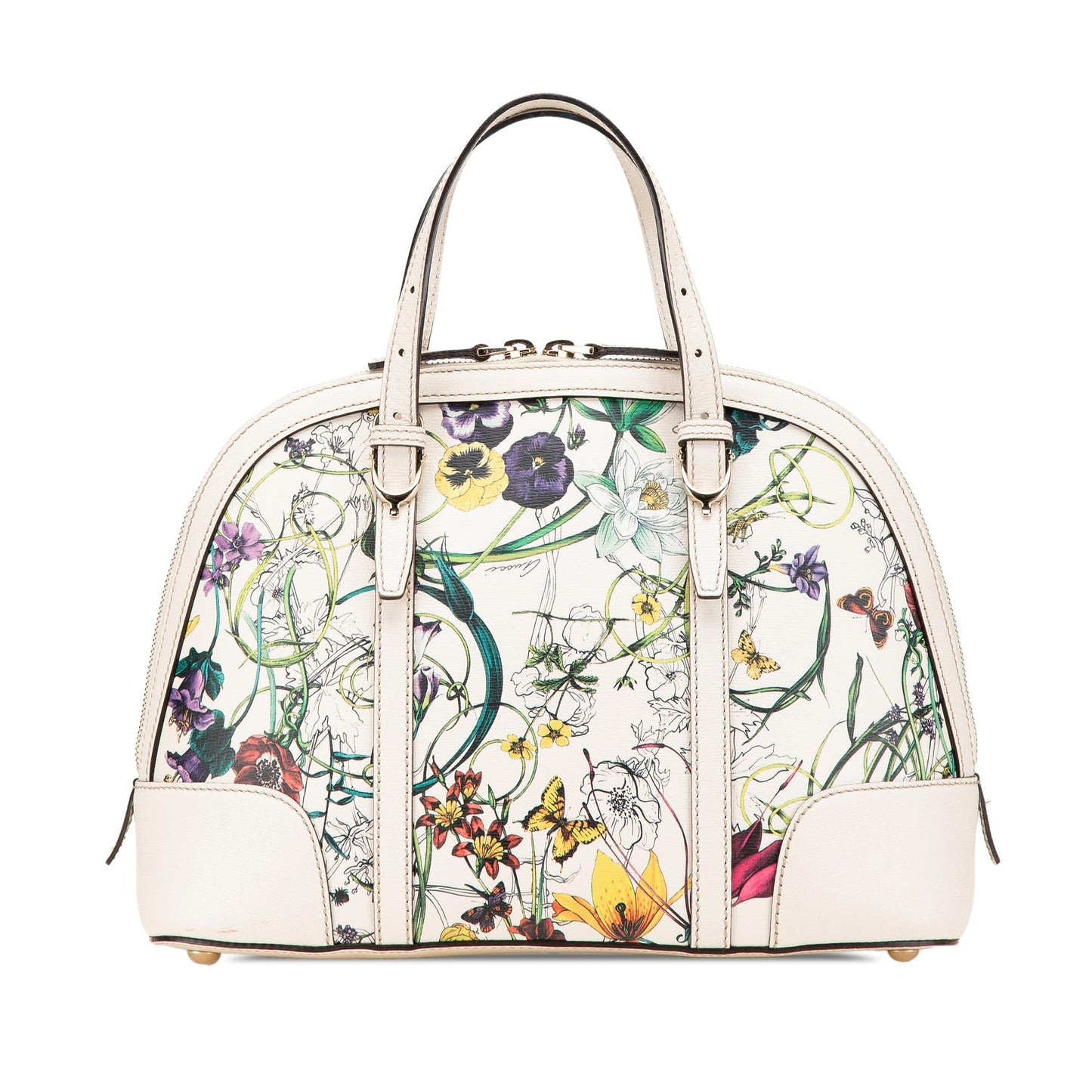 Gucci Small Leather Flora Nice Dome Satchel