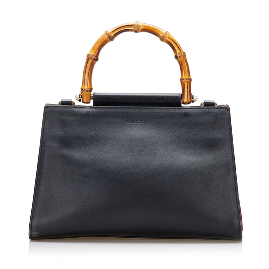 Gucci Small Nymphaea Bamboo Satchel (SHG-36983)