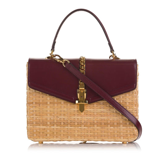 Gucci Small Sylvie Wicker Satchel (SHG-v3LAgD)