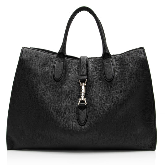 Gucci Soft Pebbled Leather Jackie Medium Tote   (SHF-8Qshpx)