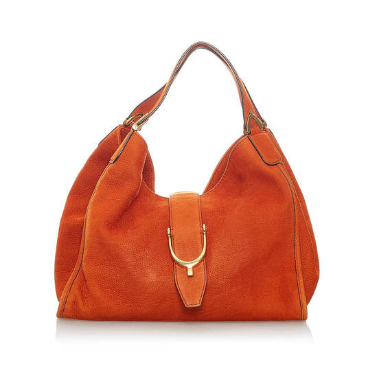 Gucci Soft Stirrup Nubuck Leather Tote Bag (SHG-32597)