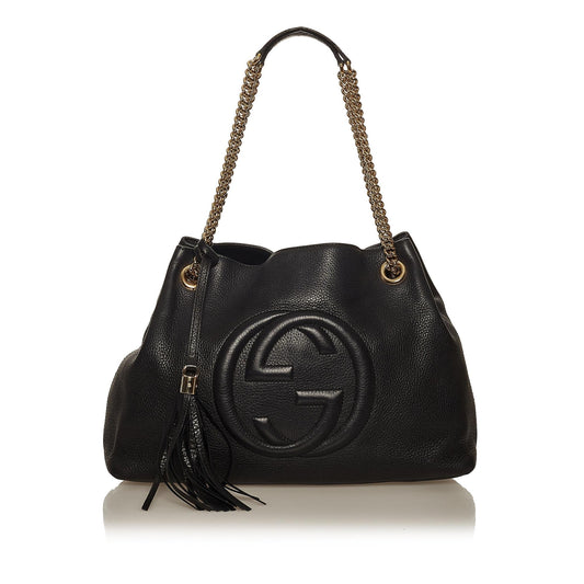 Gucci Soho Chain Leather Tote Bag (SHG-29321)