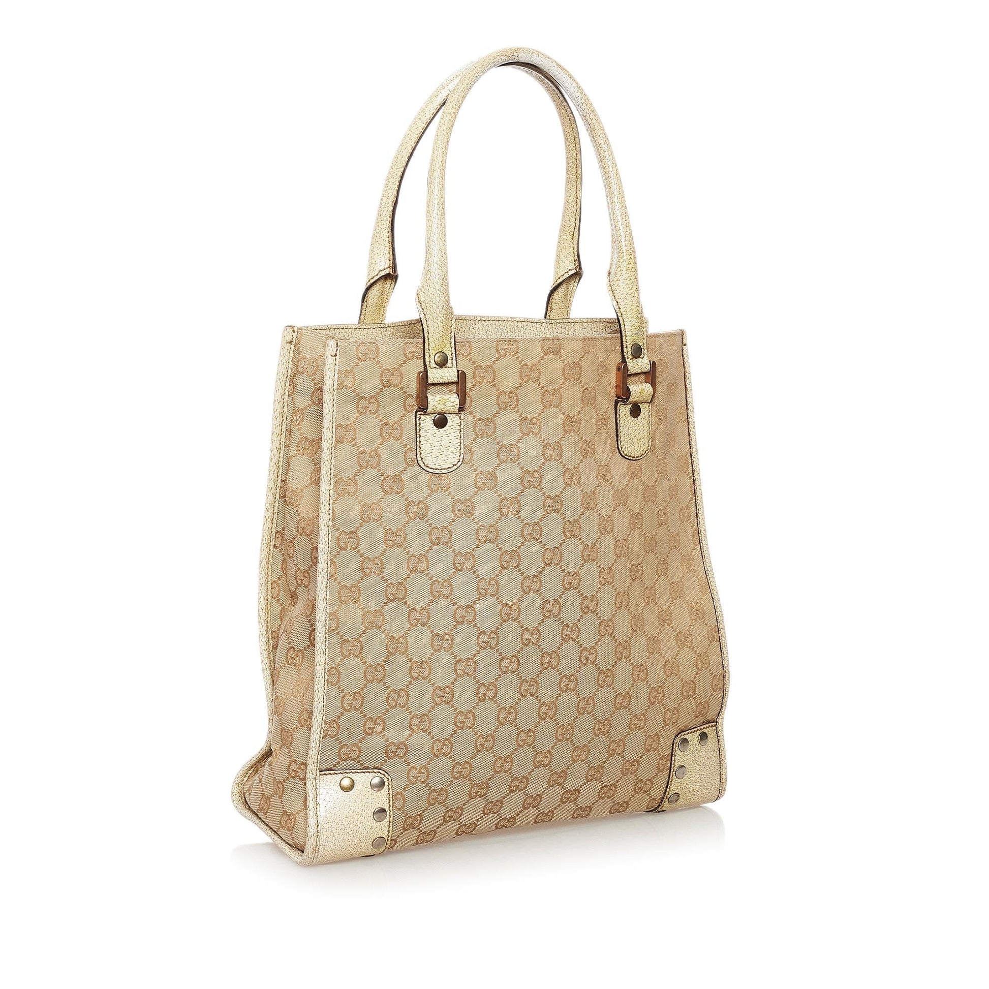 Gucci Studded GG Canvas Tote Bag (SHG-33286)