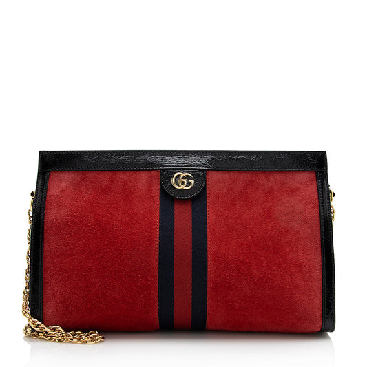 Gucci Suede Ophidia Medium Shoulder Bag (SHF-22049)