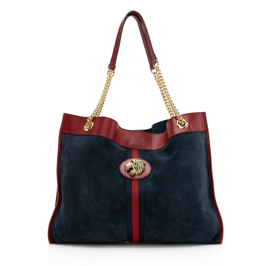 Gucci Suede Rajah Large Tote (SHF-19789)