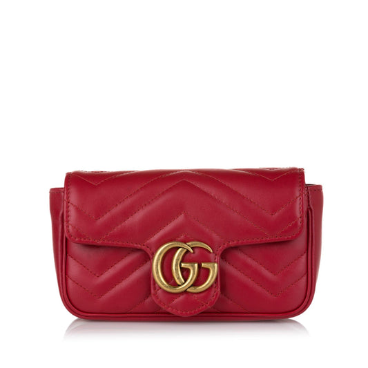 Gucci Super Mini GG Marmont Leather Crossbody Bag (SHG-34950)