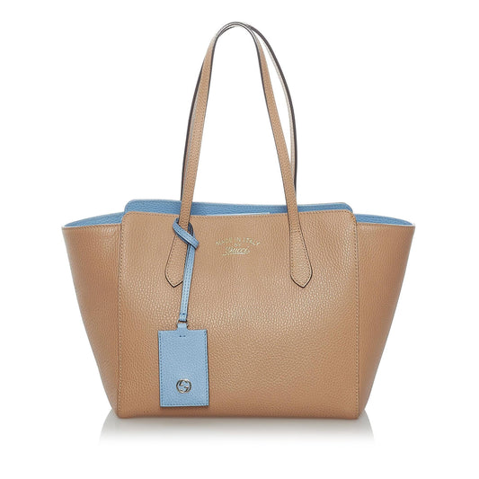 Gucci Swing Leather Tote Bag (SHG-30462)