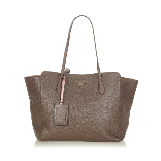 Gucci Swing Leather Tote Bag (SHG-ZneLnc)