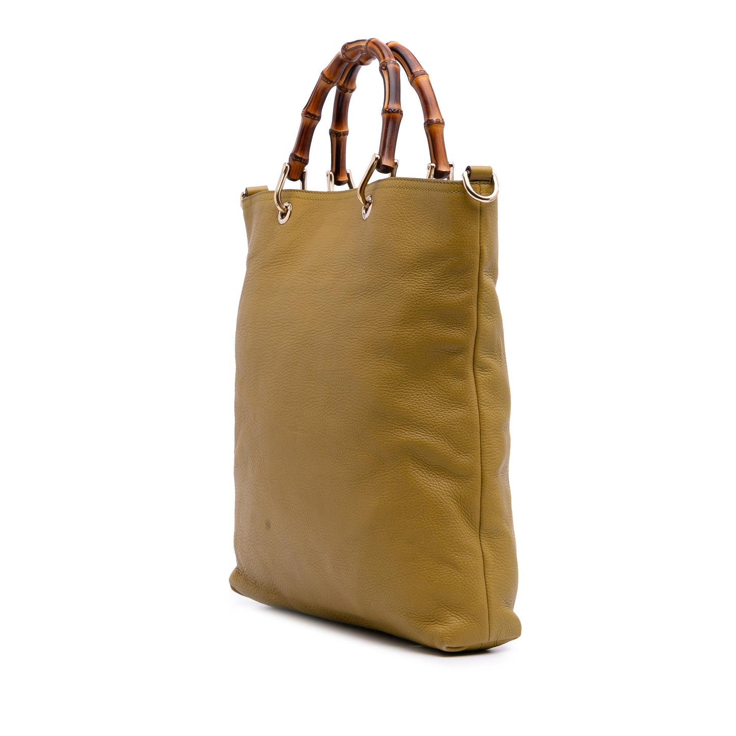 Gucci Tall Leather Bamboo Shopper Tote