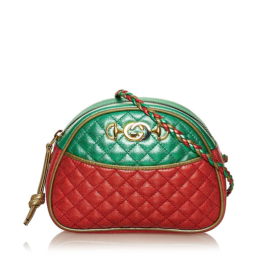 Gucci Trapuntata Leather Crossbody Bag (SHG-29305)