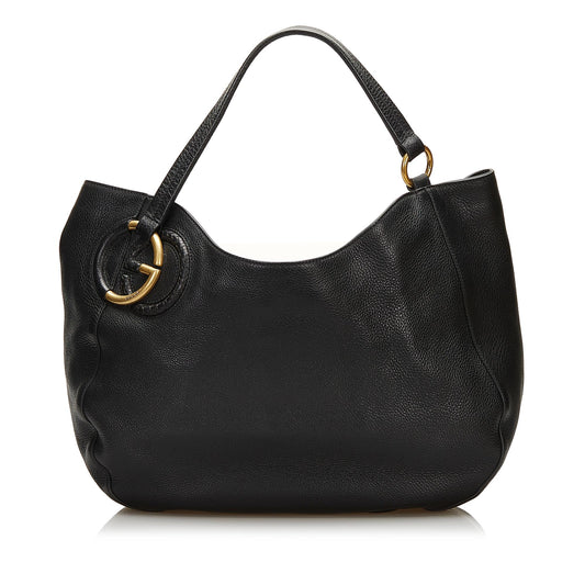 Gucci Twill Leather Tote (SHG-35893)