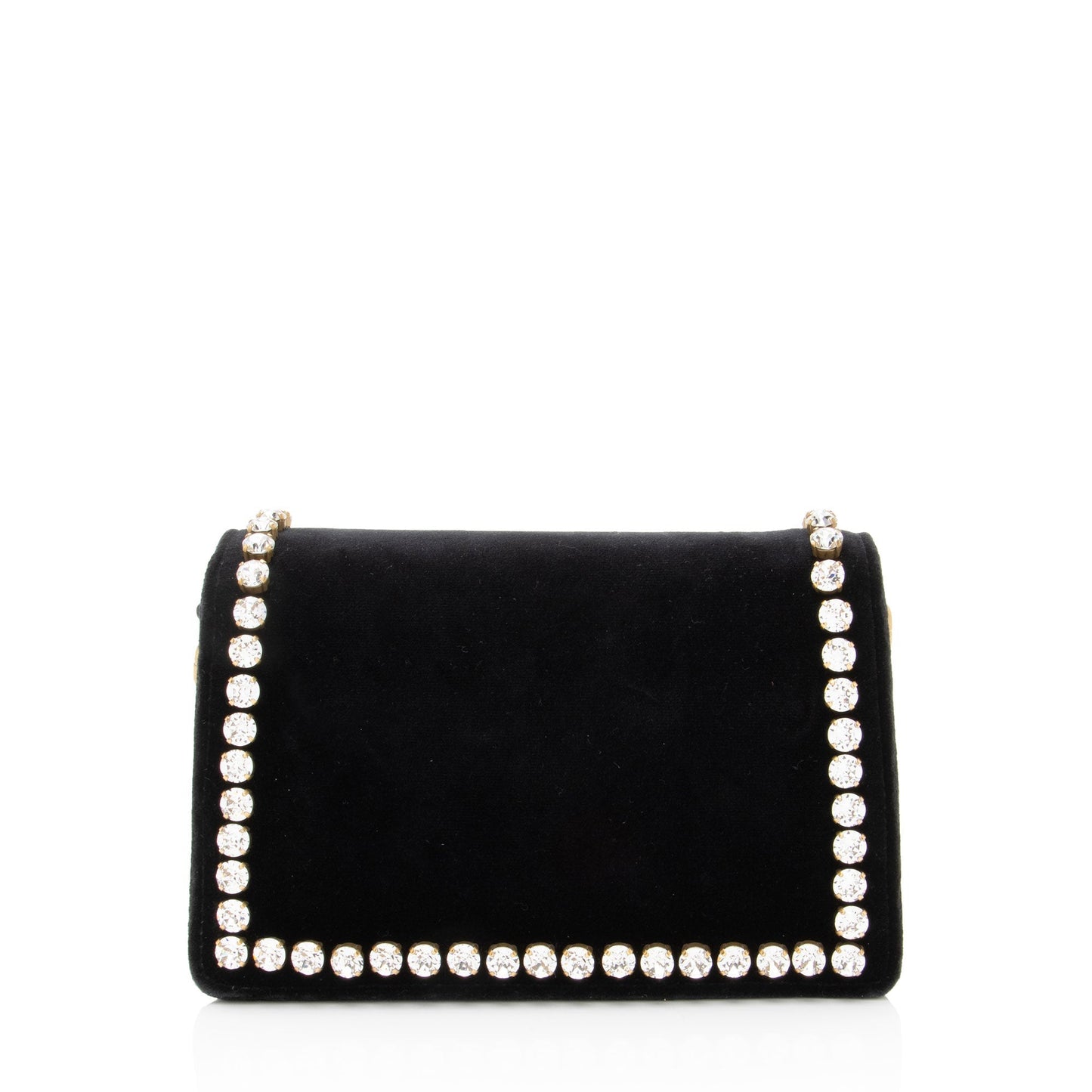 Gucci Velvet Crystal Mini Bee Broadway Shoulder Bag