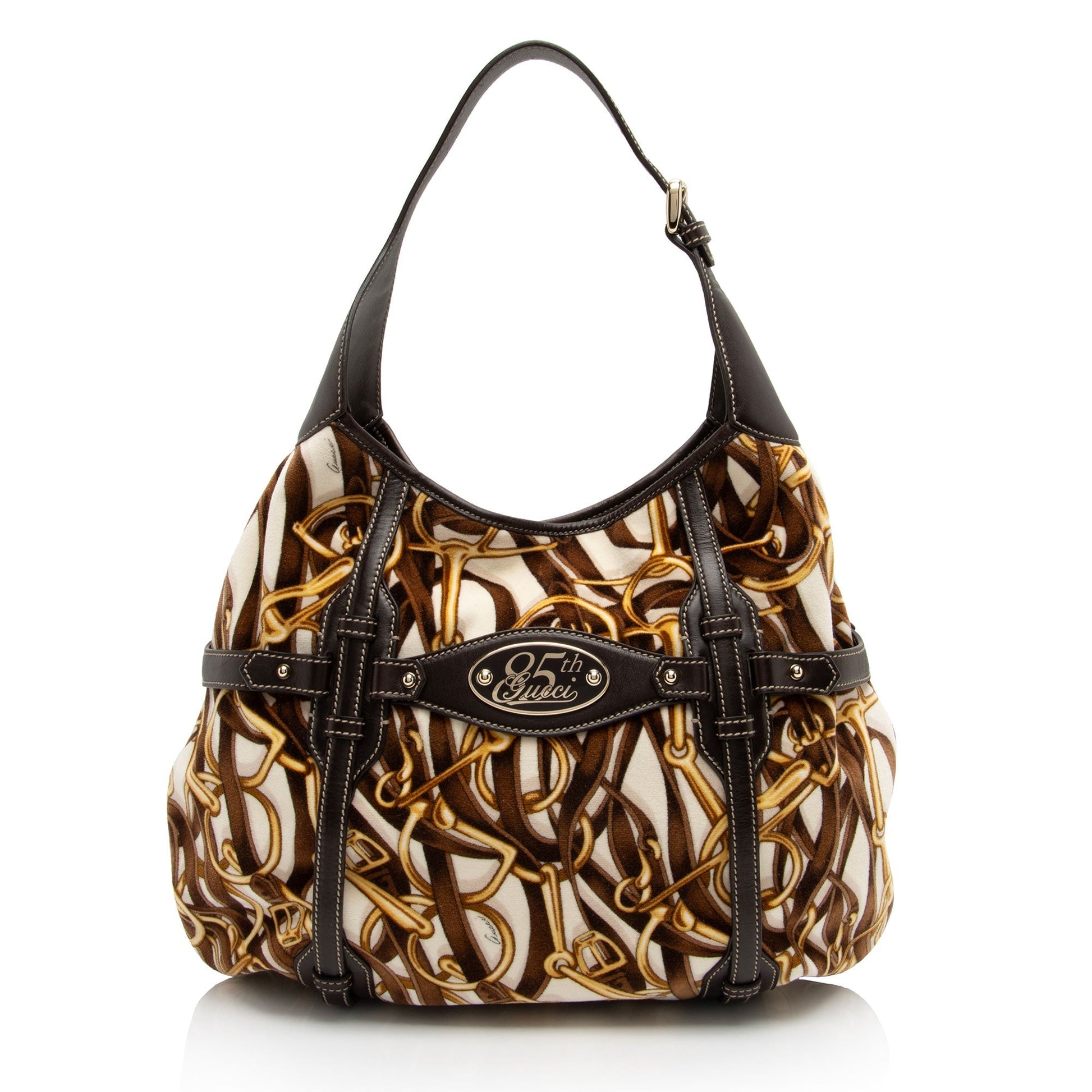 Gucci Velvet Horsebit 85th Anniversary Large Hobo (SHF-ojw6md)