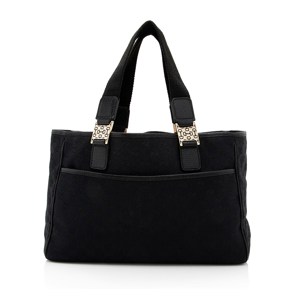 Gucci GG Canvas Horsebit Small Tote (SHF-19171)