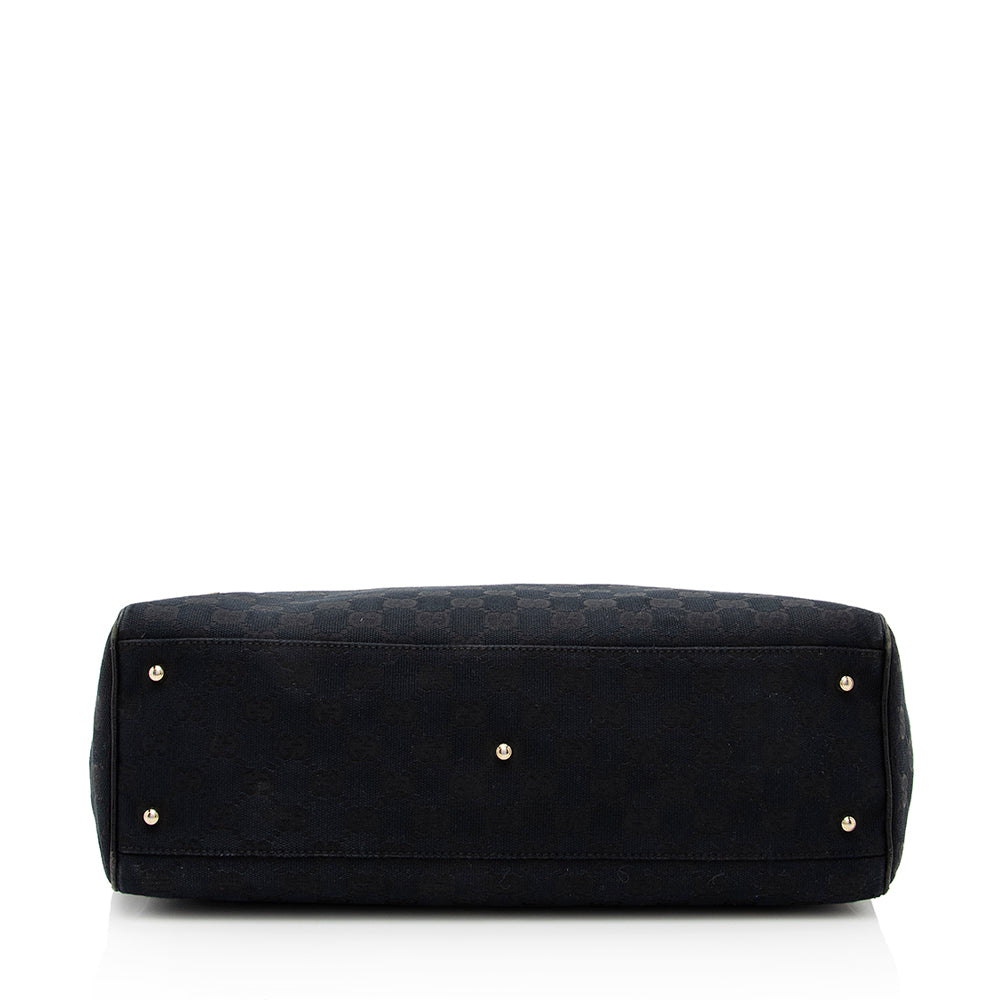 Gucci GG Canvas Horsebit Small Tote (SHF-19171)