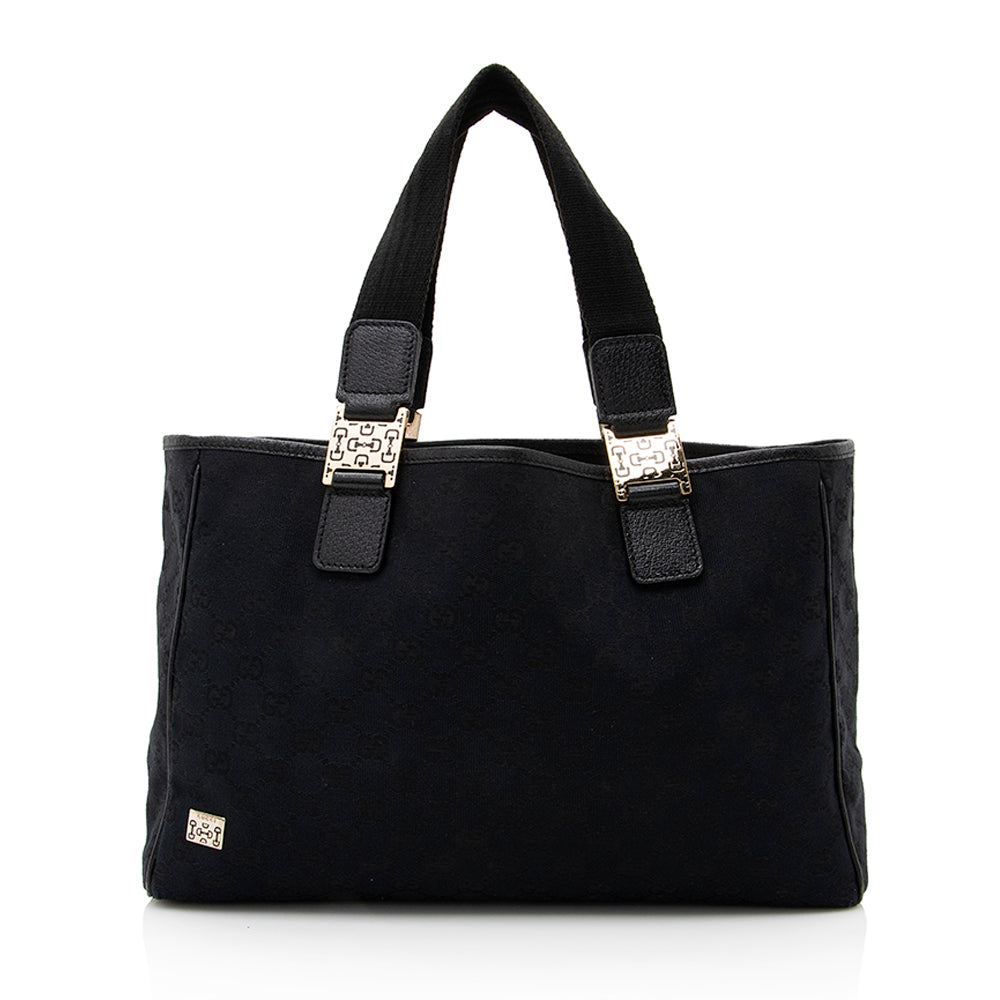 Gucci GG Canvas Horsebit Small Tote (SHF-19171)